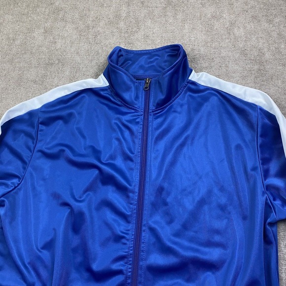 Original Deluxe Supply Mens Retro Striped Lightweight Jacket Blue Size Large - Picture 2 of 8